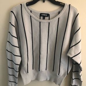 Express Woman’s Cute Striped Ribbed Sweater